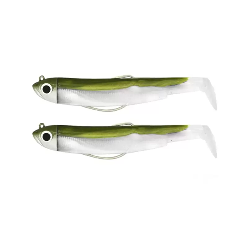 Softbait FIIISH DOUBLE COMBO n°3 12gr - KAKI esca siliconica spigola
