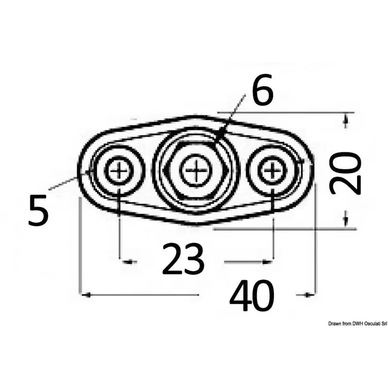 Nodo derivazione per contatti elettrici nautici Mini 40x20mm