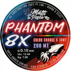Trecciato Phantom 8X multicolor 200mt pesca al calamaro - mattiperlapesca.com